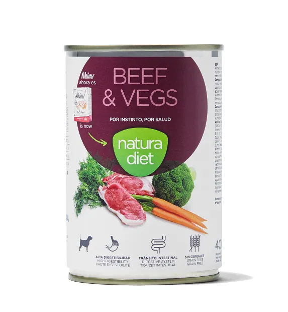 NATURA DIET DOG BEEF & VEGS 400 GR - CX 12 UN.