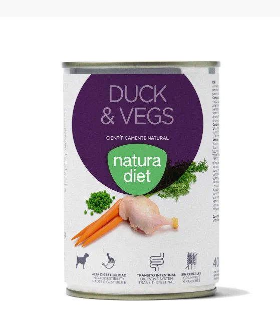 NATURA DIET DOG DUCK & VEGS 400 GR - CX 12 UN.