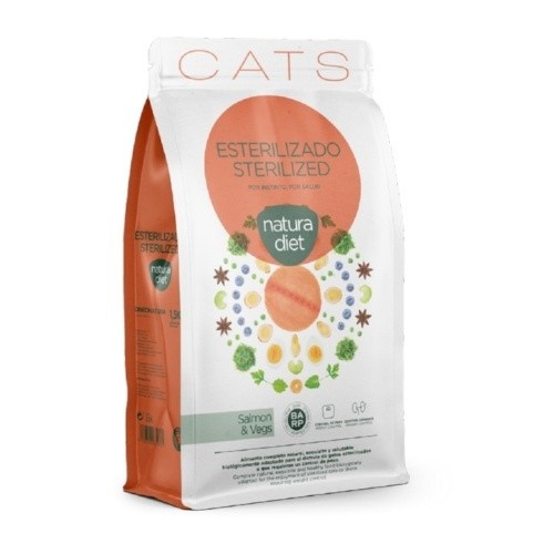 Natura Diet Cat Sterilized Salmon Ração Seca para Gato 1,5 kg