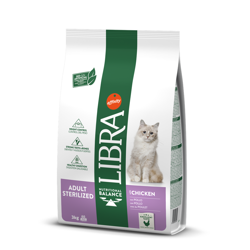 Libra Gato Esterilizado Ração Seca 3 kg