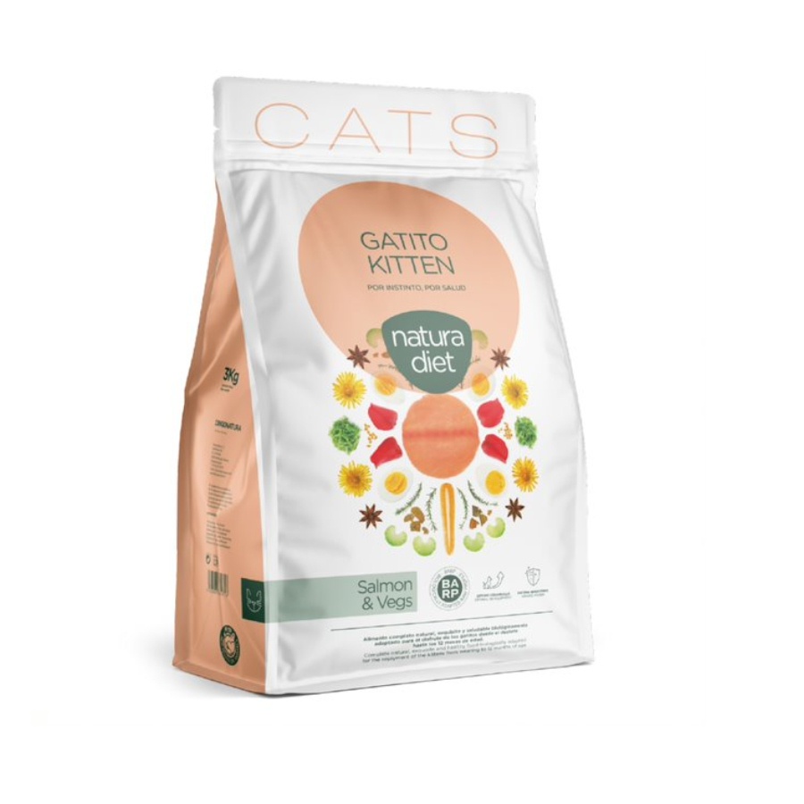 Natura Diet Cat Kitten Salmon Ração Seca para Gato 3 kg