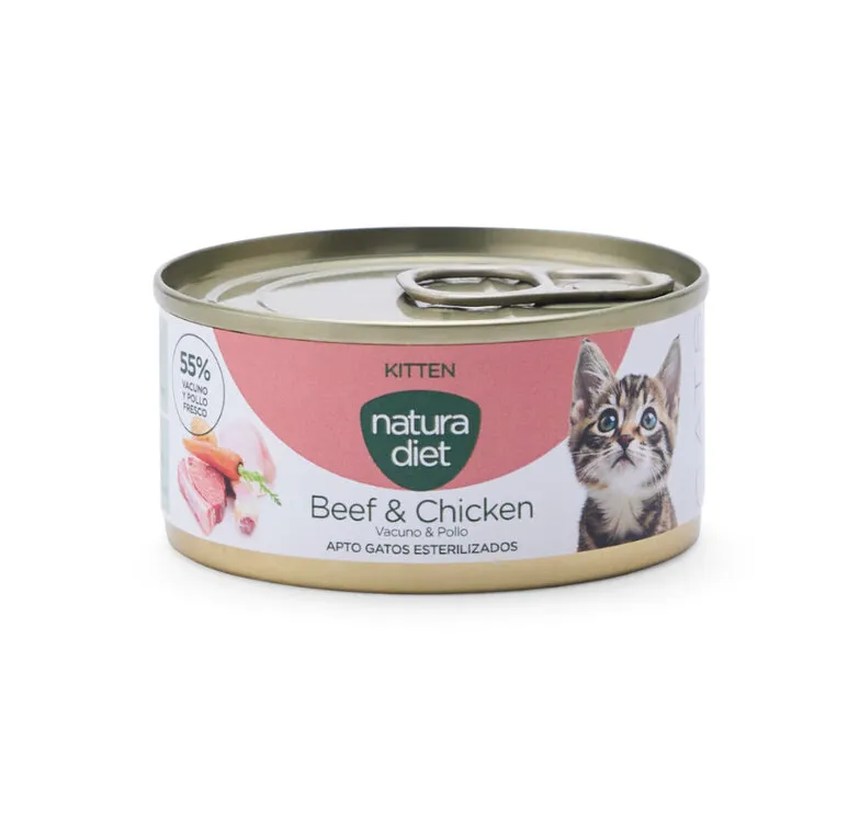 Natura Diet Cat Paté Kitten Beef & Chicken para Gato 85 g