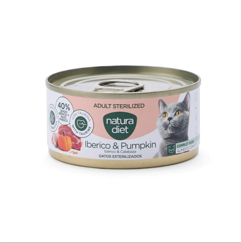 Natura Diet Cat Paté Adult Sterilized Iberico & Pumpkin para Gato 85 g