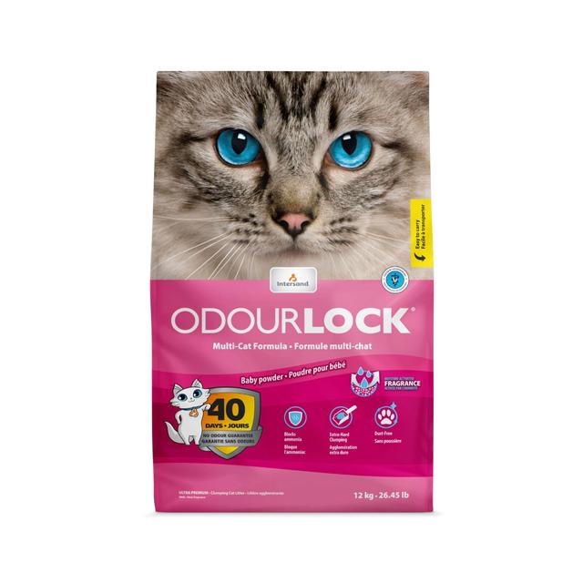 Litter Ultra-aglomerante para Gatos Odourlock Baby Powder Areia para Gato 12 kg