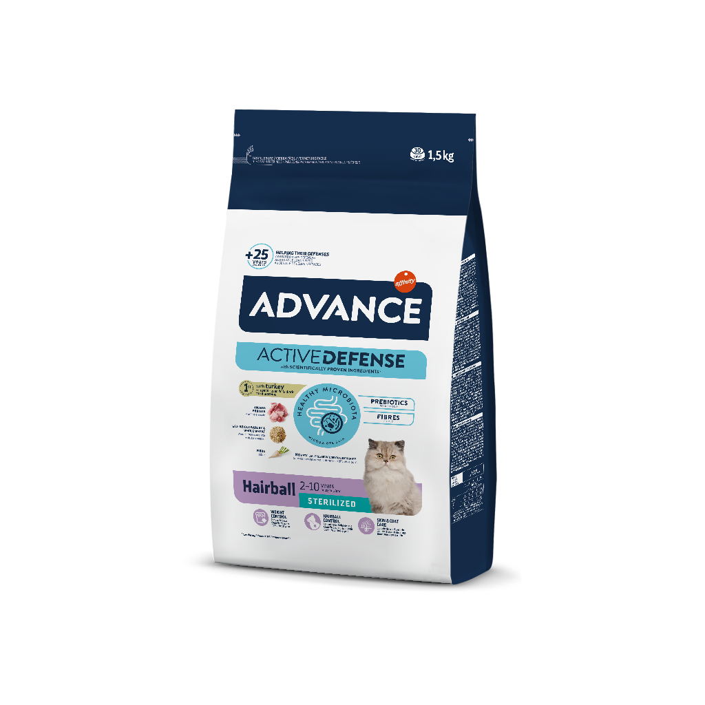 Advance Sterilized Hairball Ração Seca para Gato 1,5 kg