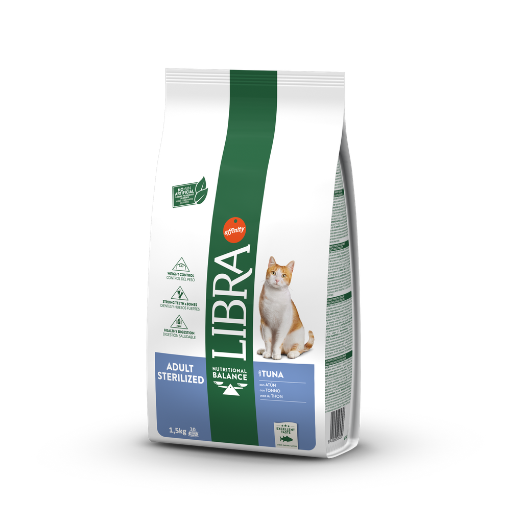 Libra Gato Esterilizado Atum Ração Seca 1,5 kg