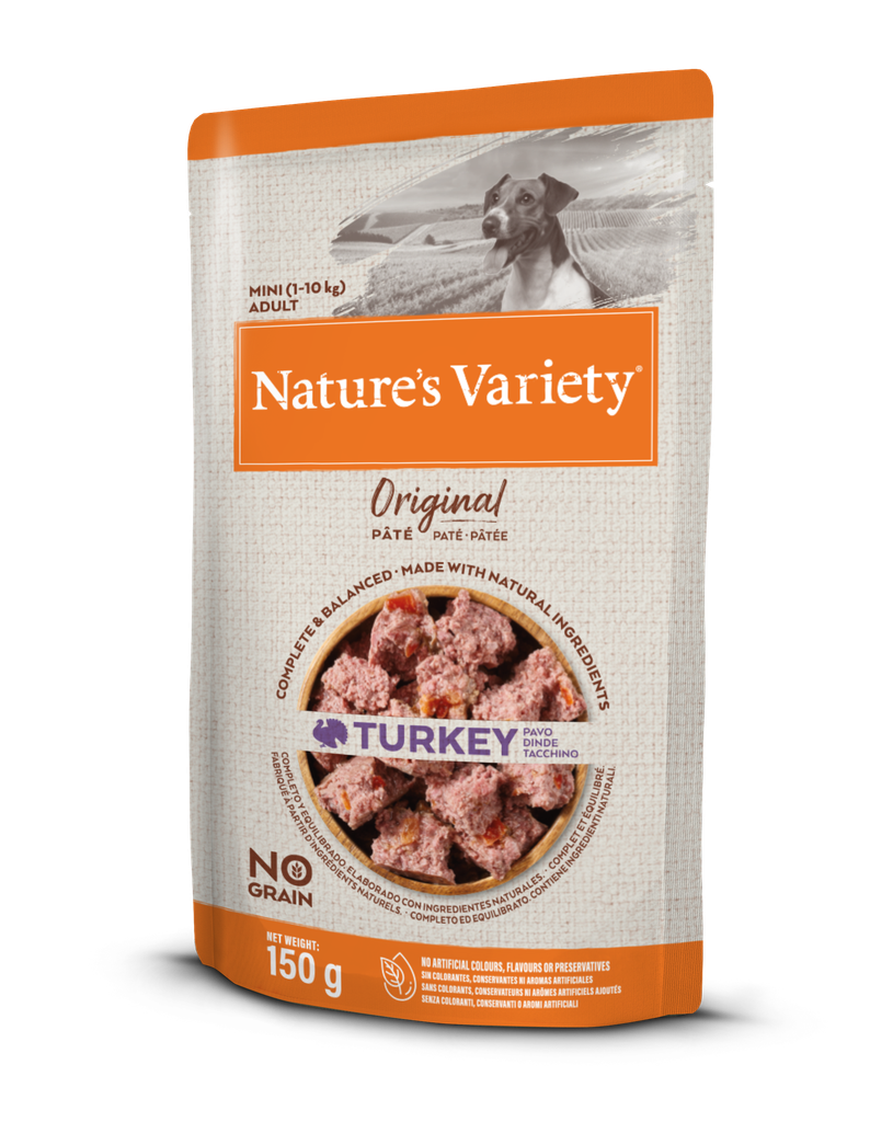 Nature's Variety Dog Wet Original No Grain Mini Peru Pat Alimento Húmido para Cão 150 g