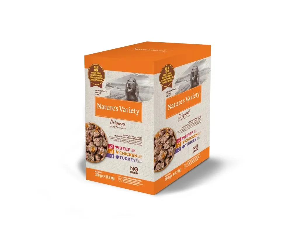 Nature's Variety Dog Wet Original No Grain Medium Multipack Pat Alimento Húmido para Cão 300 g
