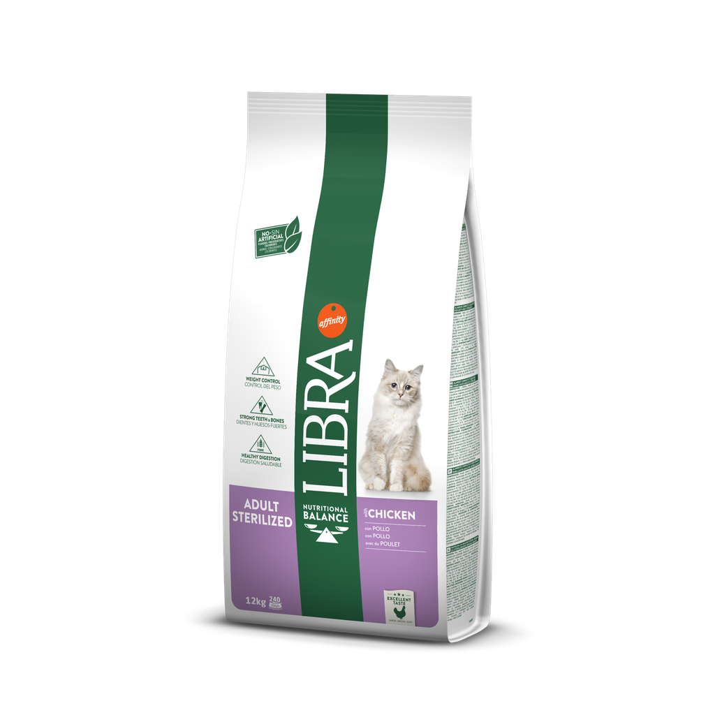 Libra Gato Esterilizado Ração Seca 12 kg