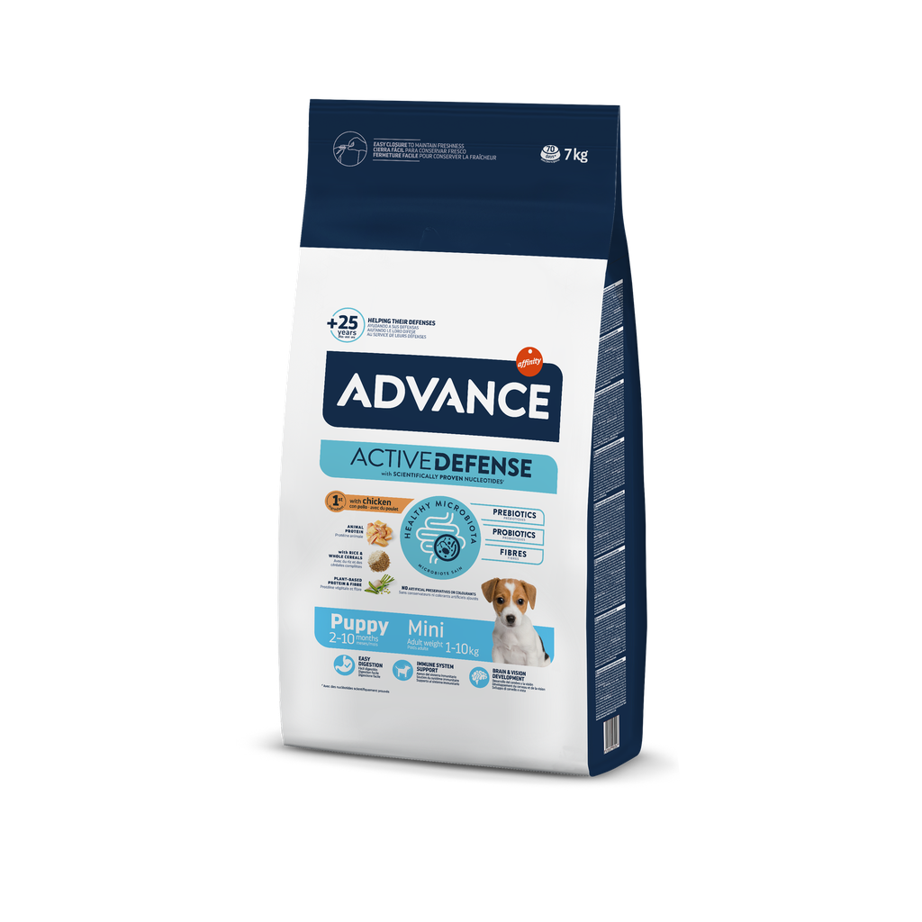 Advance Mini Cachorro Frango e Arroz Ração Seca para Cão 7 kg