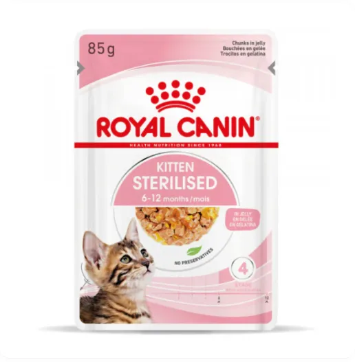 Royal Canin Kitten Sterilised (geleia) Humido Gato Alimento Húmido 85 g