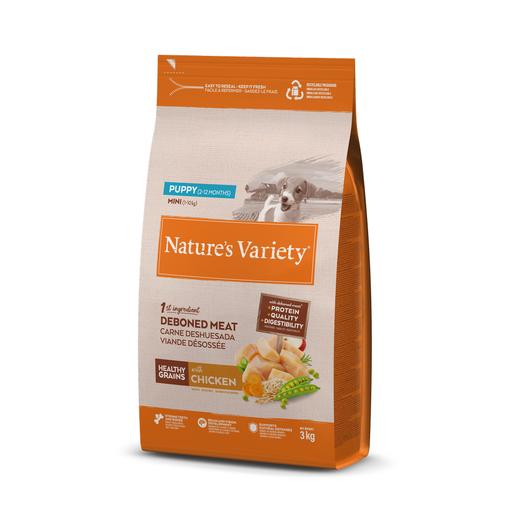 Nature's Variety Dog Grain Mini Puppy Chicken Ração Seca para Cão 3 kg