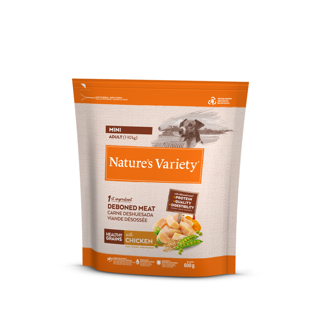 Nature's Variety Dog Grain Mini Adult Chicken Ração Seca para Cão 600 g