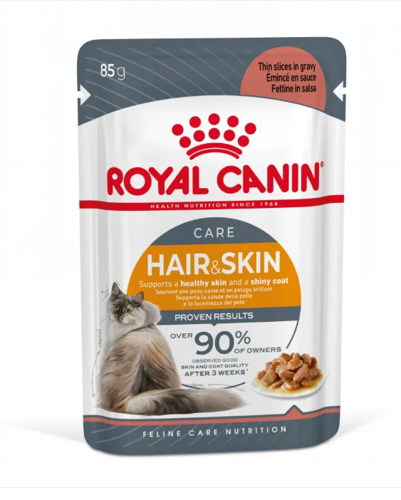 Royal Canin Hair & Skin (molho) Humido Gato Alimento Húmido 85 g