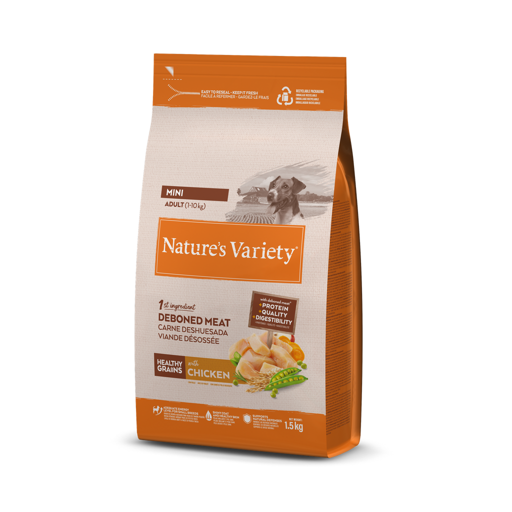 Nature's Variety Dog Grain Mini Adult Chicken Ração Seca para Cão 1,5 kg