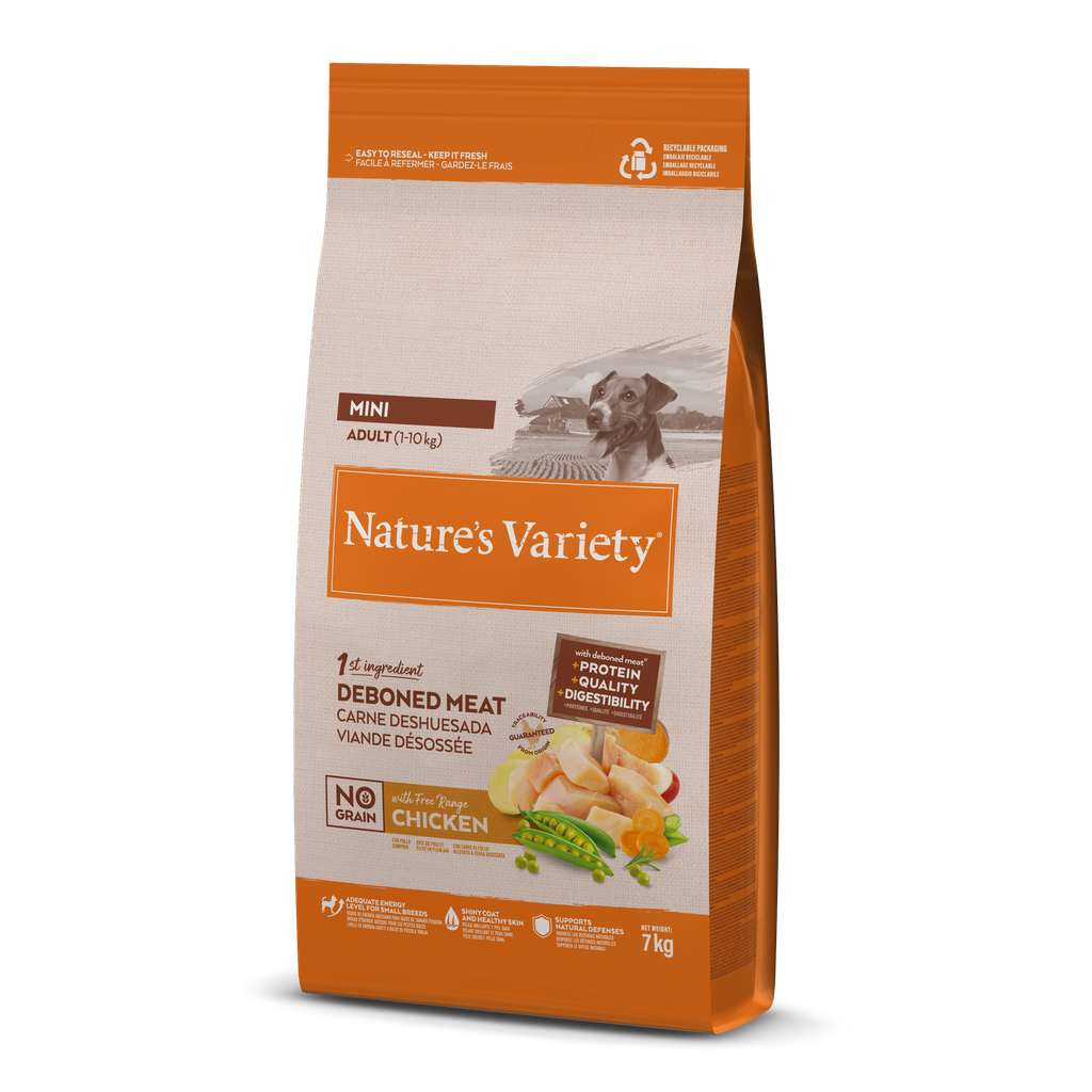 Nature's Variety Dog No Grain Mini Adult Chicken Fr Ração Seca para Cão 7 kg