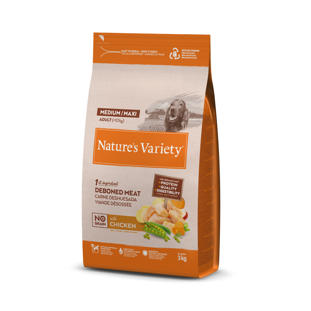 Nature's Variety Original No Grain Medium/Maxi Adult Frango para Cão 3 kg