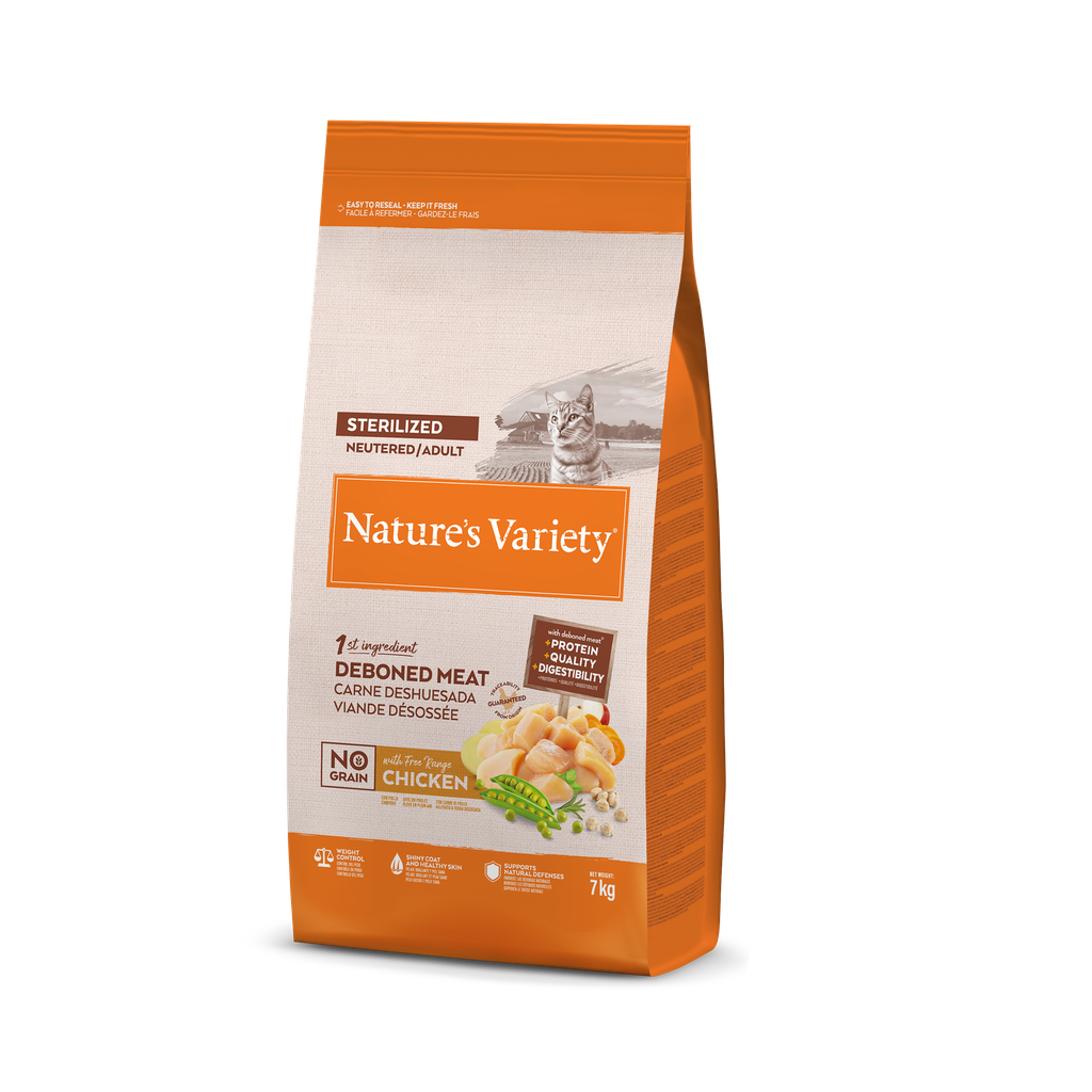 Nature's Variety Cat No Grain Sterilized Chicken Fr Ração Seca para Gato 7 kg