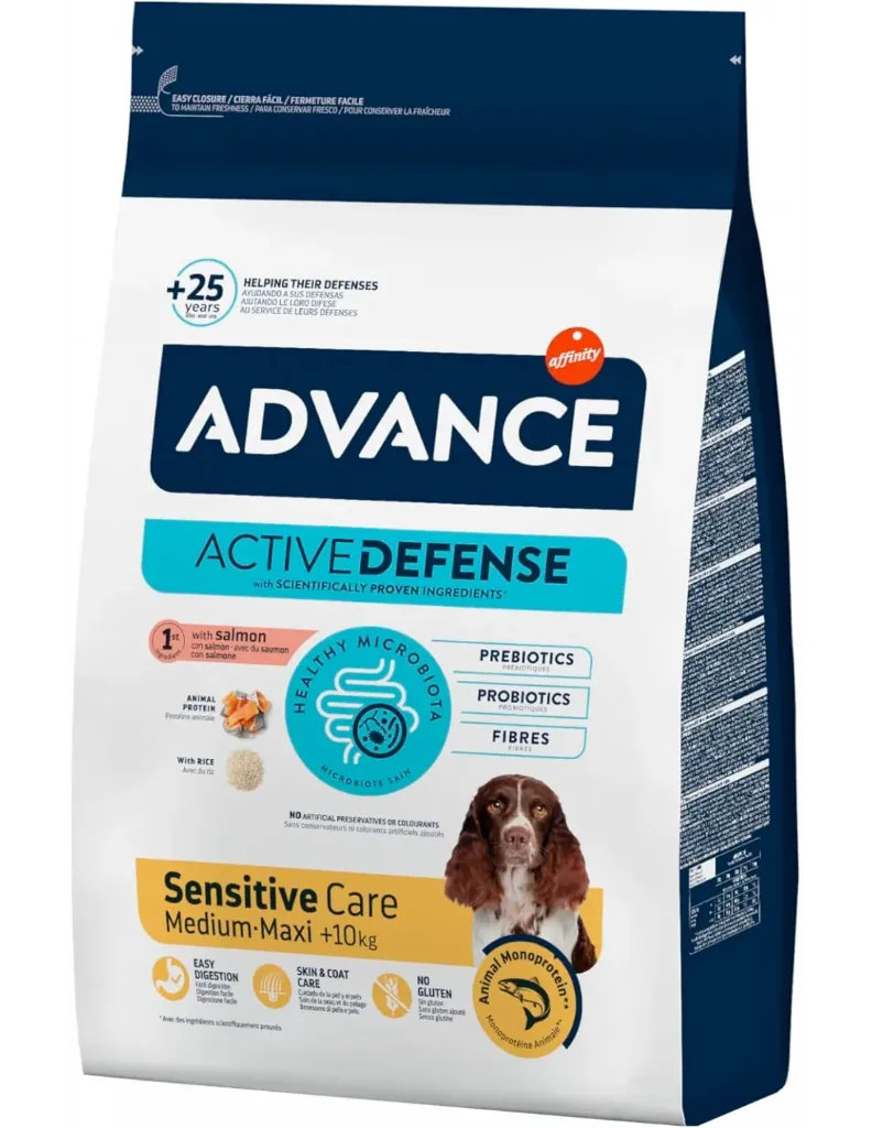 Advance Sensitive Salmão e Arroz 12+ Ração Seca para Cão 2 kg