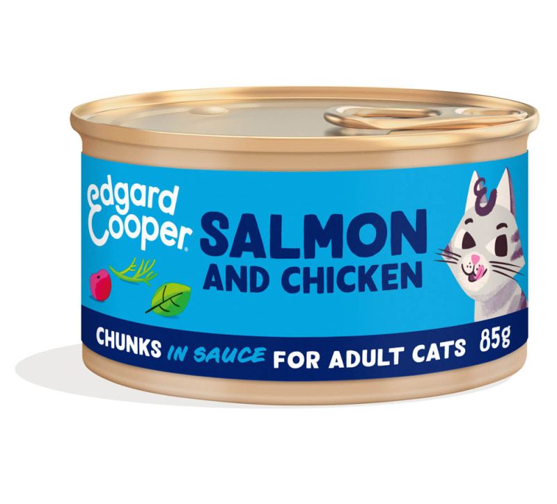 Edgard & Cooper Adult Chunks Salmon/Chicken Ração Seca para Gato 85 g
