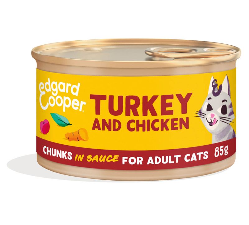 Edgard & Cooper Adult Chunks Turkey/Chicken Ração Seca para Gato 85 g