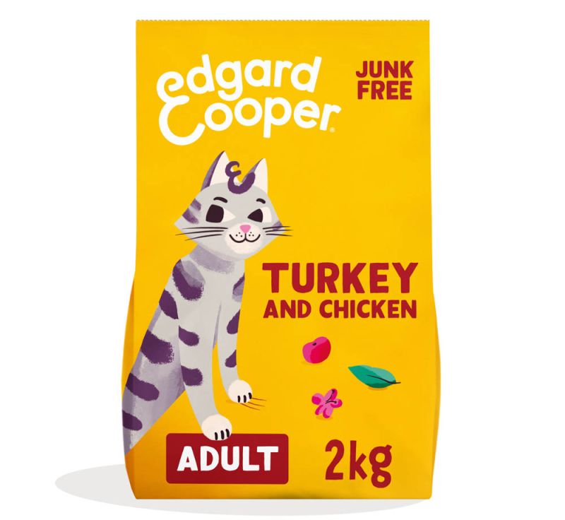 Edgard & Cooper Adult Dry Turkey/Chicken Ração Seca para Gato 2 kg