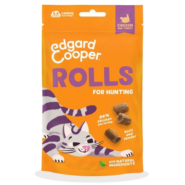 Edgard & Cooper Adult Rolls Chi/Tur Snack para Gato 45 g