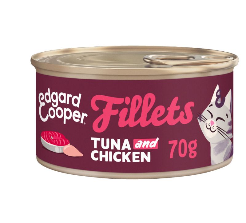 Edgard & Cooper Fillets Tuna/Chicken Ração Seca para Gato 70 g