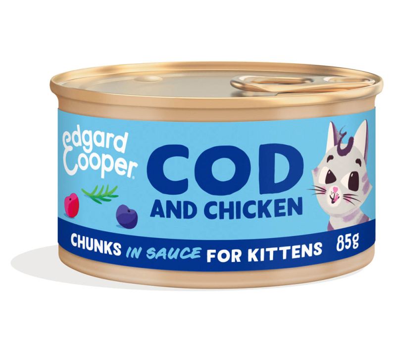 Edgard & Cooper Kitten Chunks Cod/Chicken Ração Seca para Gato 85 g