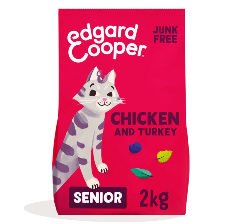 Edgard & Cooper Senior Dry Chicken/Turkey Ração Seca para Gato 2 kg