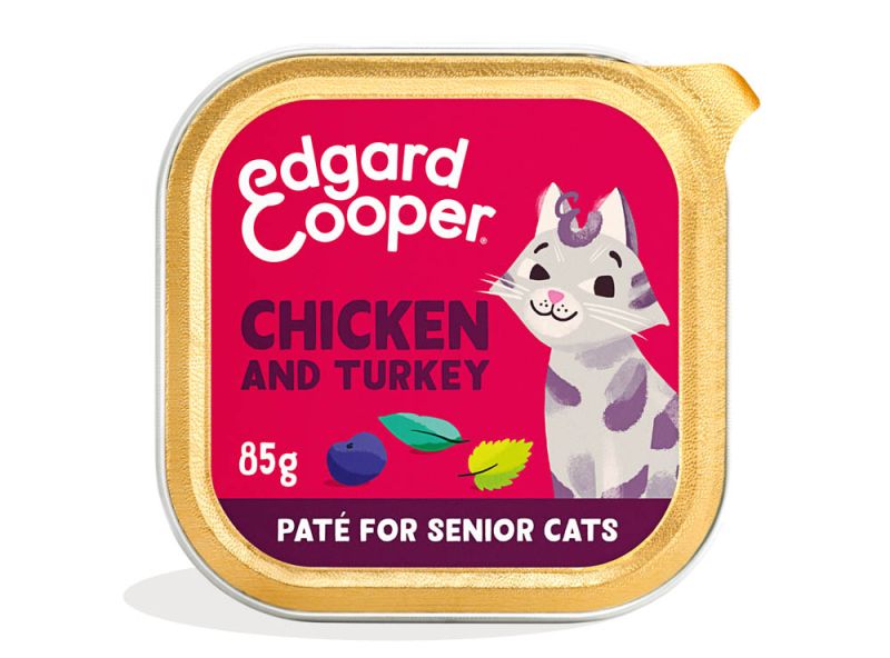 Edgard & Cooper Senior Pate Chicken/Turkey para Gato 85 g