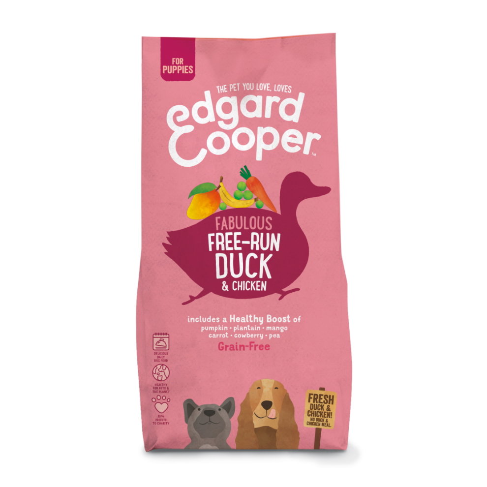 Edgard & Cooper Puppy Dry Duck/Chicken M Ração Seca para Cão 2,5 kg