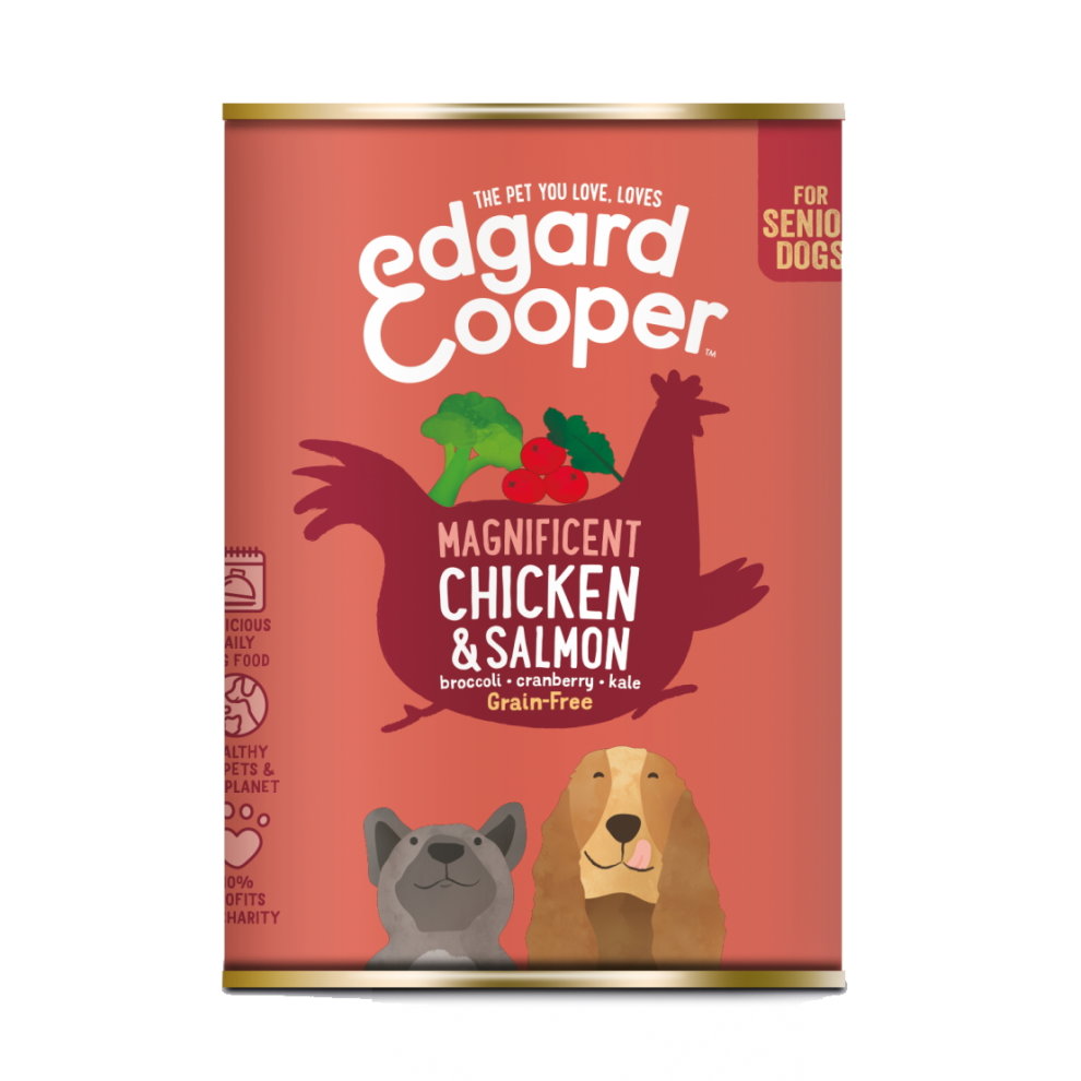 Edgard & Cooper Senior Tin Chicken/Salmon Ração Seca para Cão 400 g