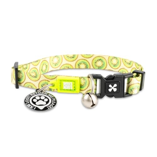 Max & Molly — Coleira com Id Tag "Kiwi" para Gato Acessório de Passeio
