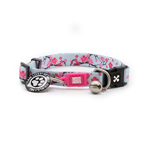 Max & Molly — Coleira com Id Tag "Cherry Bloom" para Gato Acessório de Passeio