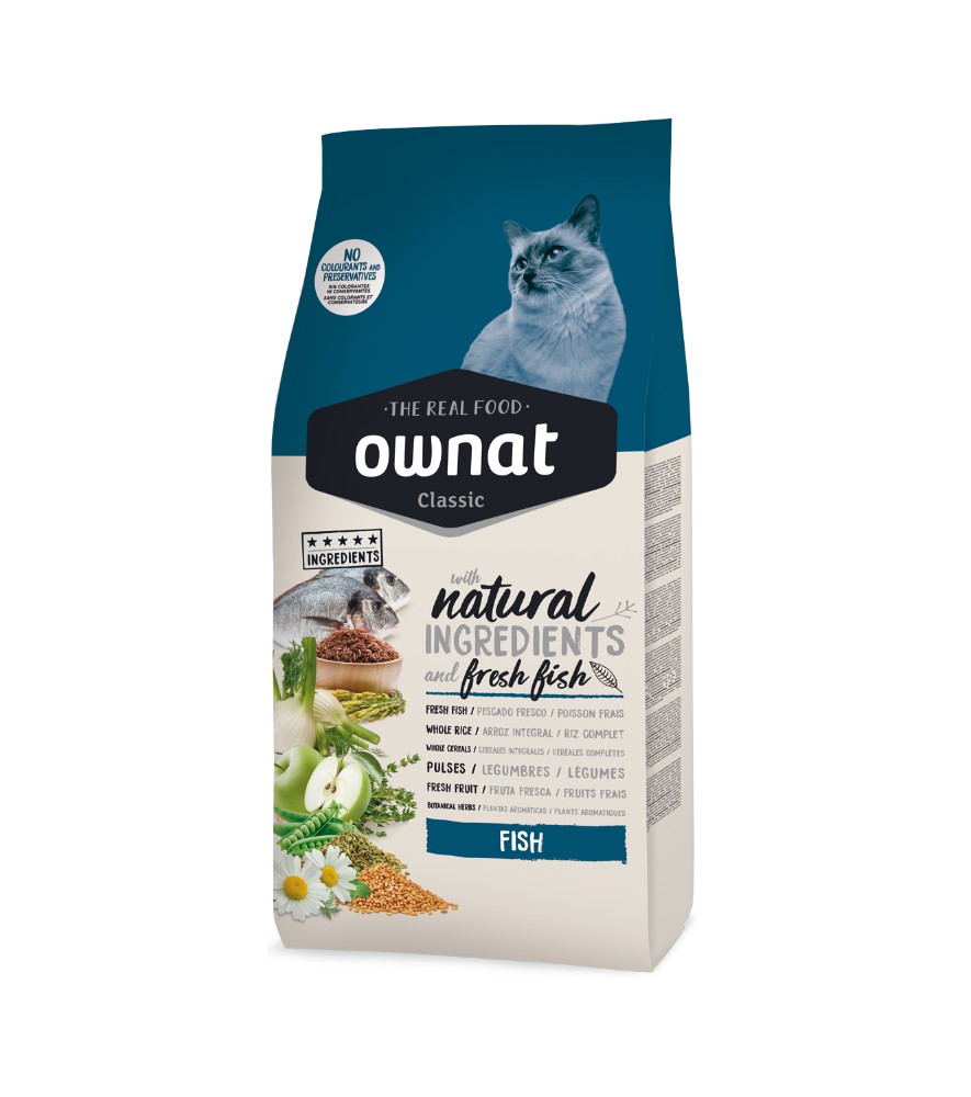 Ownat Classic Cat Fish Ração Seca para Gato 1,5 kg