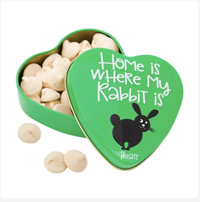 [SA7995] HEART TIN HOME IS WHERE MY RABBIT IS, YOGHURT DROPS 60 GR