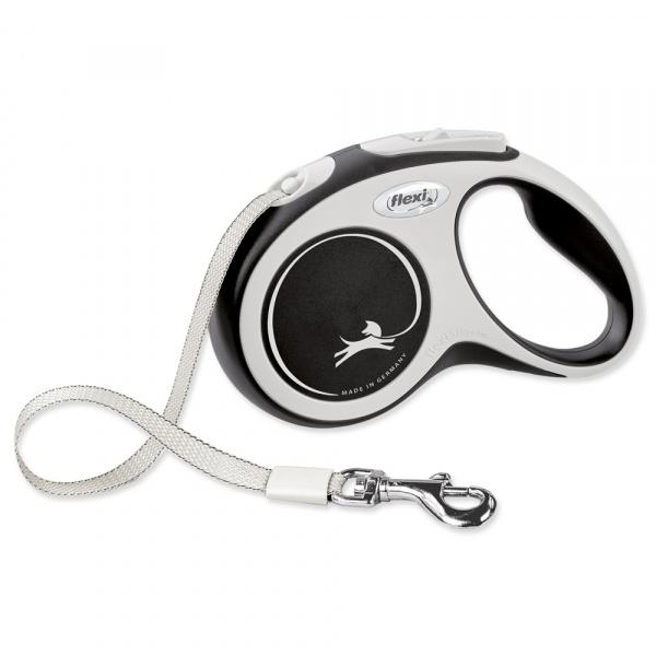 Flexi New Comfort (Fita/S) 5 Mt / (Preto) Acessório de Passeio para Cão 15 kg