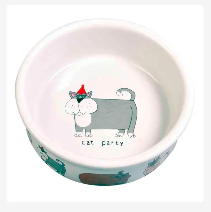 GAMELA EM CERAMICA P/ GATO 200 ML/11 CM (emb. c/ 4)