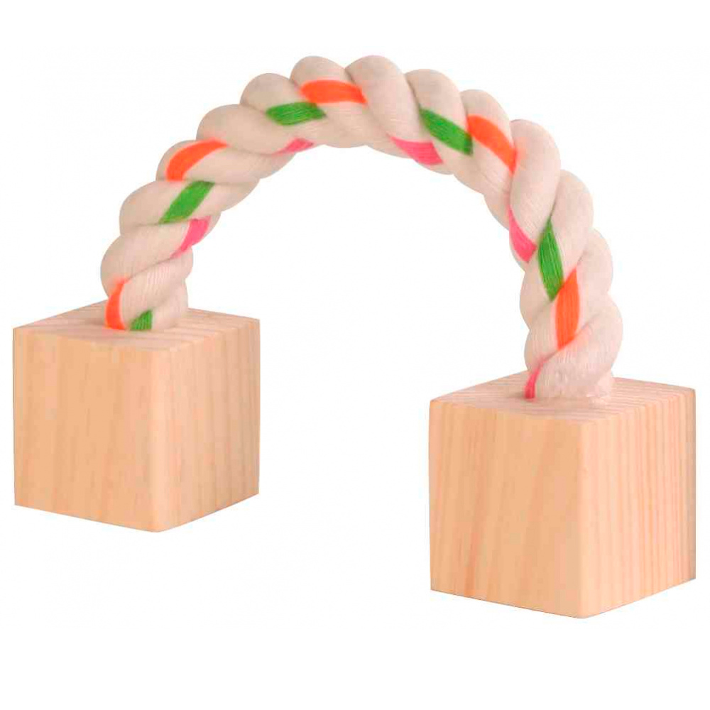 CORDA C/ CUBOS EM MADEIRA - 20 CM