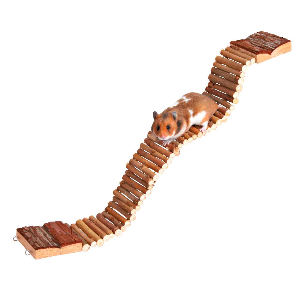 [TX6221] PONTE SUSPENSA EM MADEIRA NATURAL 7x55 CM