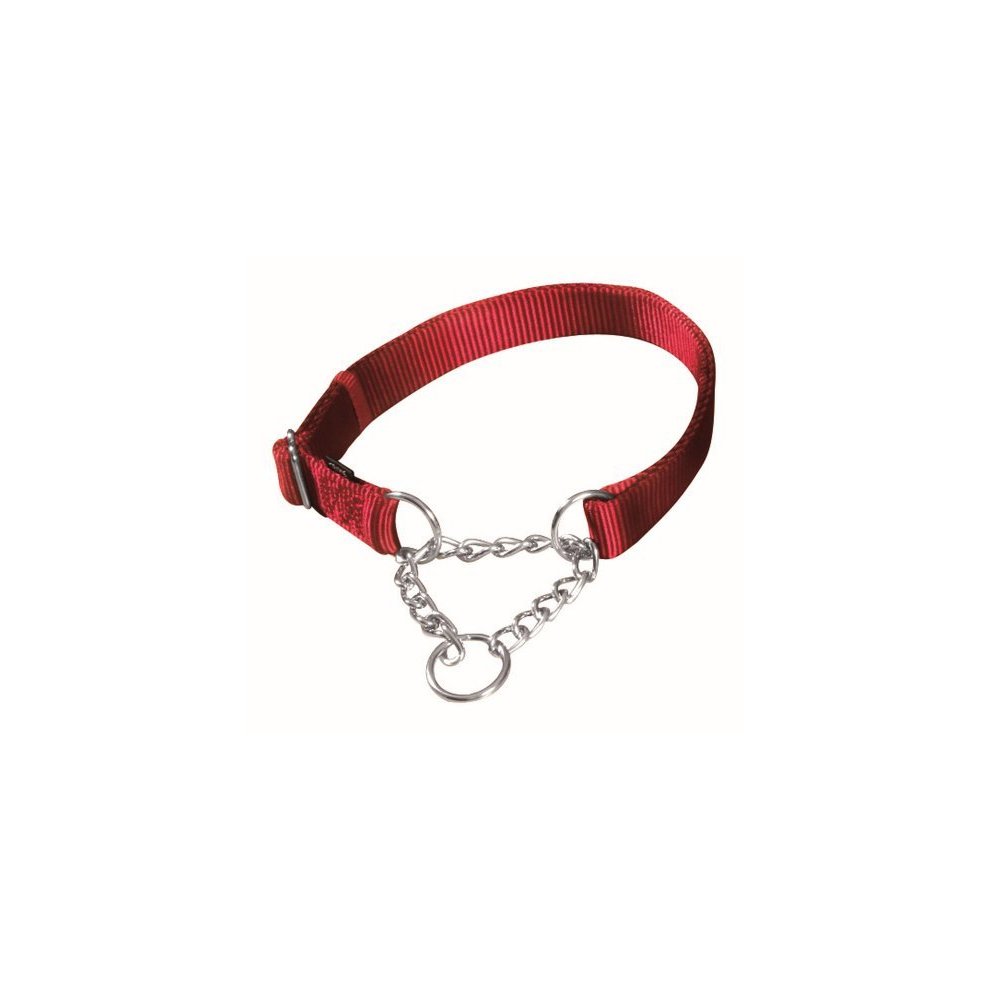 Semi-estrangulador "Premium" (L–XL) 45- / (Vermelho) Acessório de Passeio para Cão 70 cm 25 mm