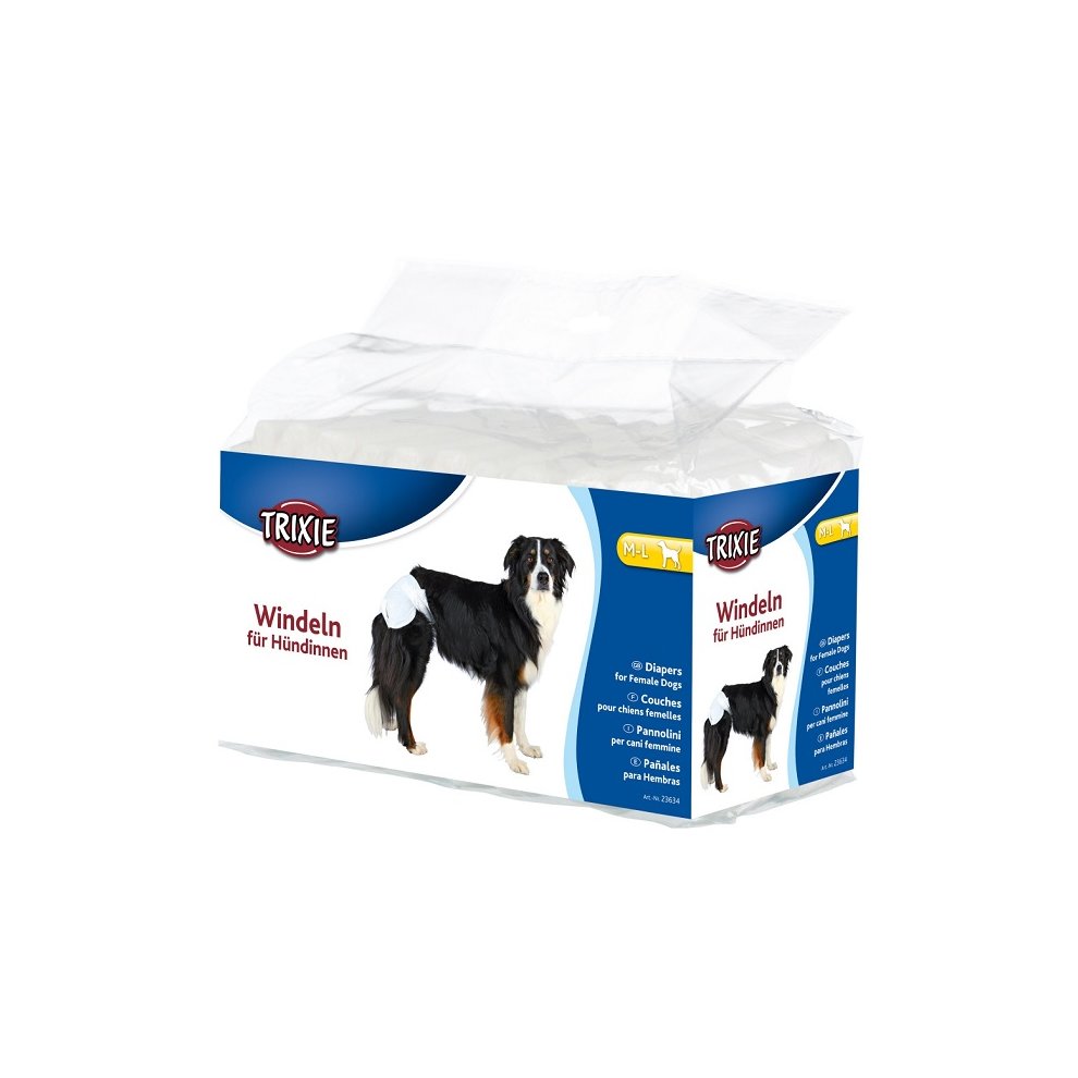 Fraldas Descartaveis para Cadelas — M–L para Cão 12 un.