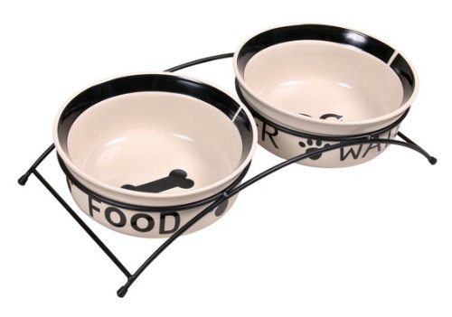 SUPORTE EM METAL C/ 2 GAMELAS EM CERAMICA 2,6 LT