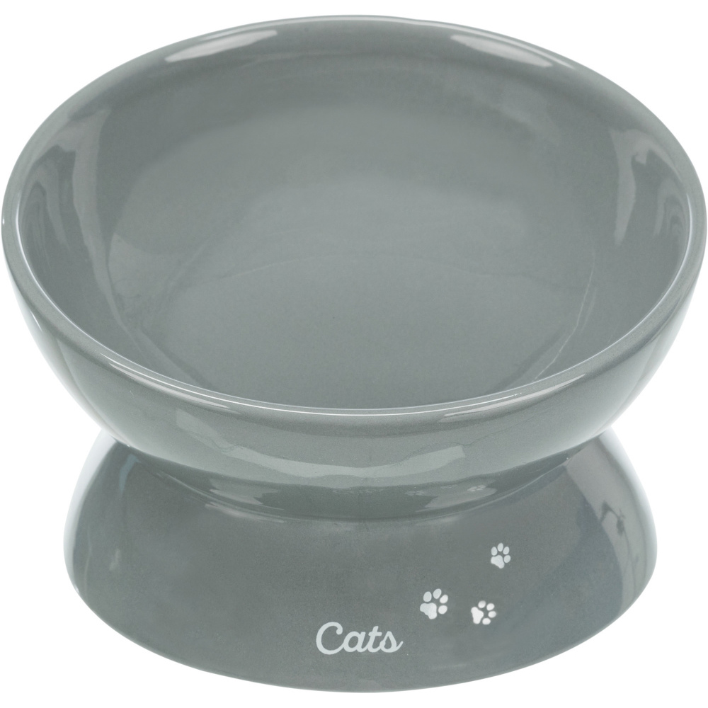 [TX24805] Gamela Elevada Ceramica "XXL" para Gatos /ø (Cinzento) Comedouro ou Bebedouro 0,35 l 17 cm