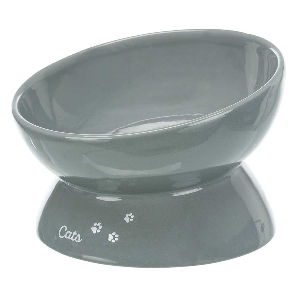 Gamela Elevada Ceramica "XXL" para Gatos /ø (Cinzento) Comedouro ou Bebedouro 0,35 l 17 cm