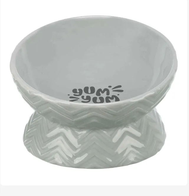 GAMELA ELEVADA EM CERAMICA P/ CAES 0,35 LT/ø 17 CM (CINZA)