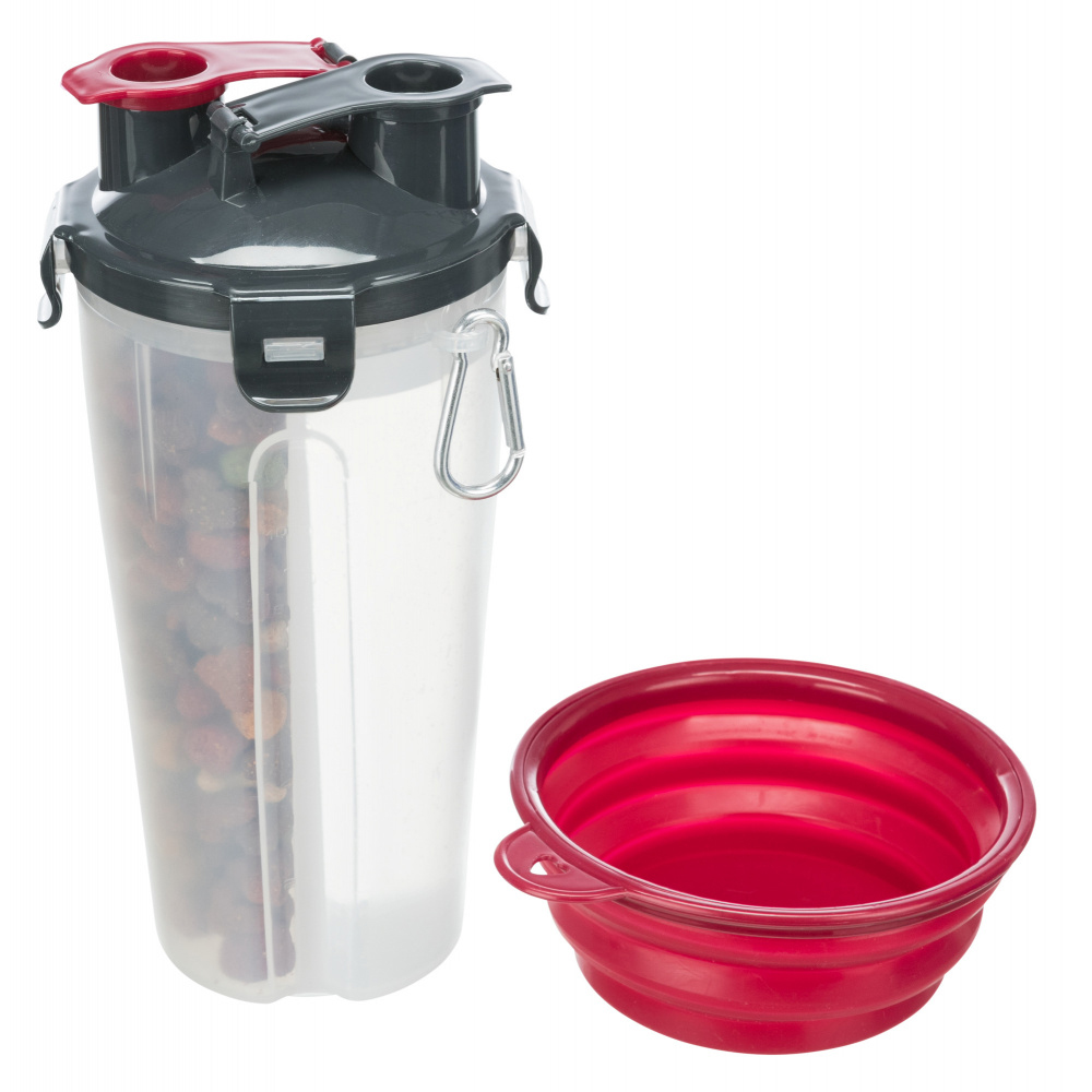 [TX25019] Trixie Recipiente de Viagem para Comida e Água / Comedouro ou Bebedouro para Cão e Gato ø 11 × 23 cm 2 × 0,35 l