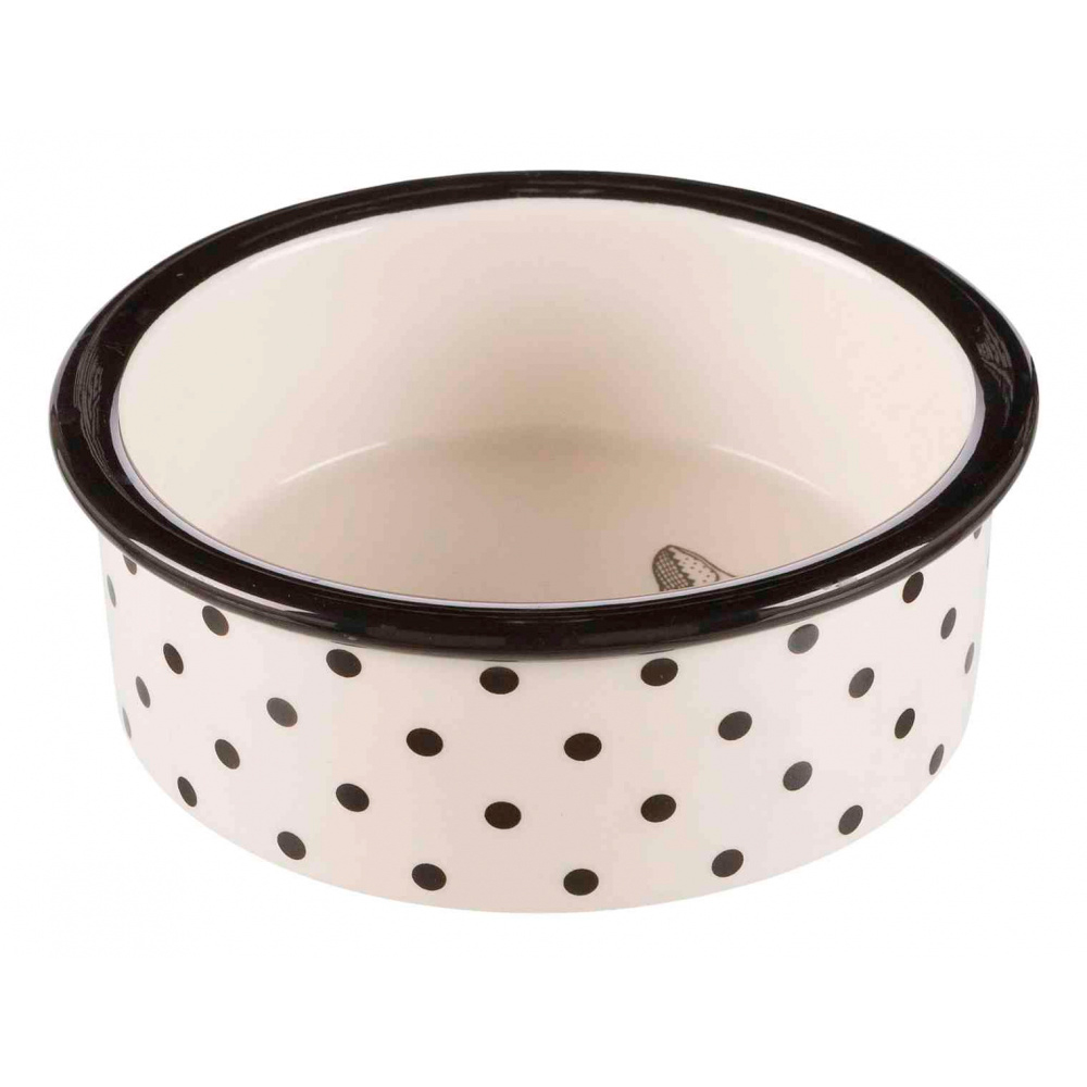 [TX25120] Trixie Gamela em Cerâmica "Zentangle" 0,3 l / ø12 cm (Branco / preto)