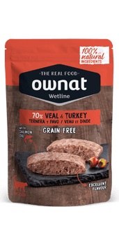 Ownat Veal & Turkey Cat Alimento Húmido para Gato 85 g